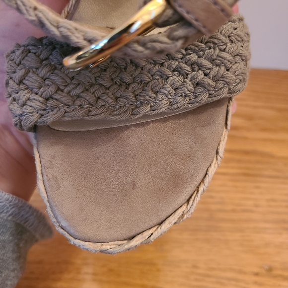 Stuart Weitzman Braided Wedge Sandals - Beige/khaki - Picture 8 of 11